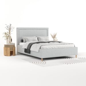 wohnli-moebel-suche-800001127962-1 POLSTERBETT Vega 140/200 cm Hellgrau im Riva Stoff Textil AltaBeds Möbel > Betten > Polsterbetten Grau