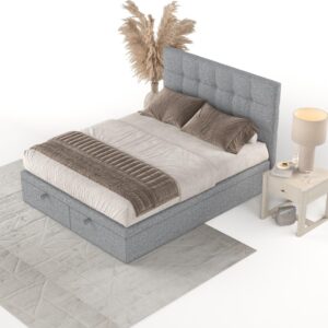 wohnli-moebel-suche-800001127972-1 POLSTERBETT Guam mit Stauraum 200/200 cm Grau im Alta Stoff Textil AltaBeds Möbel > Betten > Polsterbetten Grau