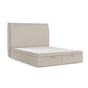 POLSTERBETT Tuvalu mit Stauraum 200/200 cm Hellbeige im Megan Stoff Textil AltaBeds Möbel > Betten > Polsterbetten Beige