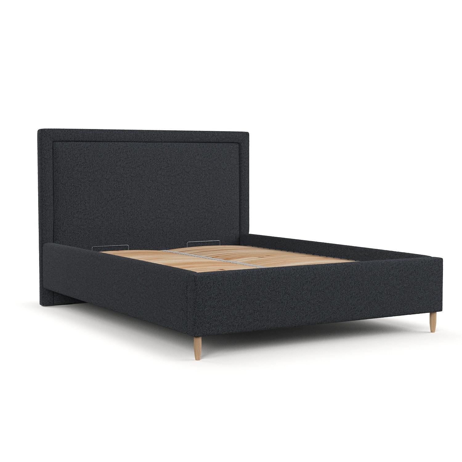 Wohnli Möbelsuche - POLSTERBETT Vega 180/200 cm Anthrazit im Riva Stoff