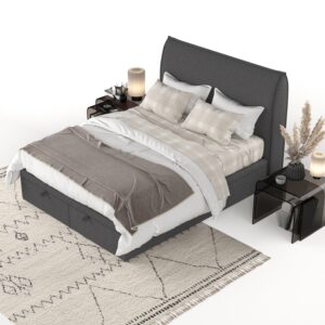 wohnli-moebel-suche-800001128039-1 POLSTERBETT Tuvalu mit Stauraum 160/200 cm Anthrazit im Megan Stoff Textil AltaBeds Möbel > Betten > Polsterbetten Anthrazit
