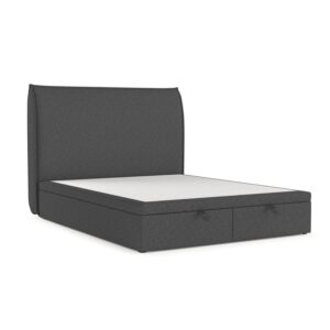 Wohnli Möbelsuche - POLSTERBETT Tuvalu mit Stauraum 180/200 cm Anthrazit im Megan Stoff