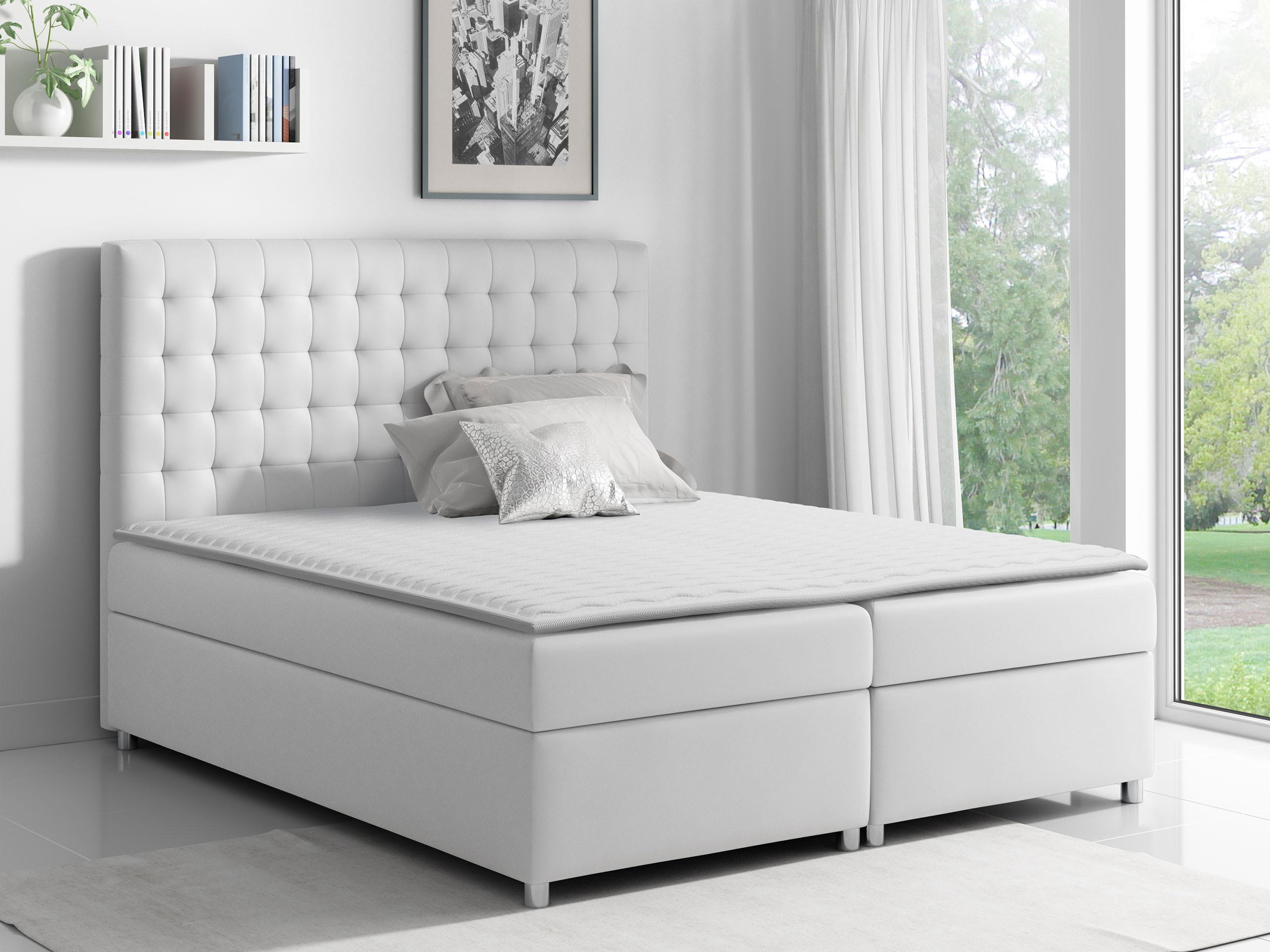 BOXBETT Asti - H3 Holz MIRJAN24 Möbel > Betten > Boxspringbetten Weiß