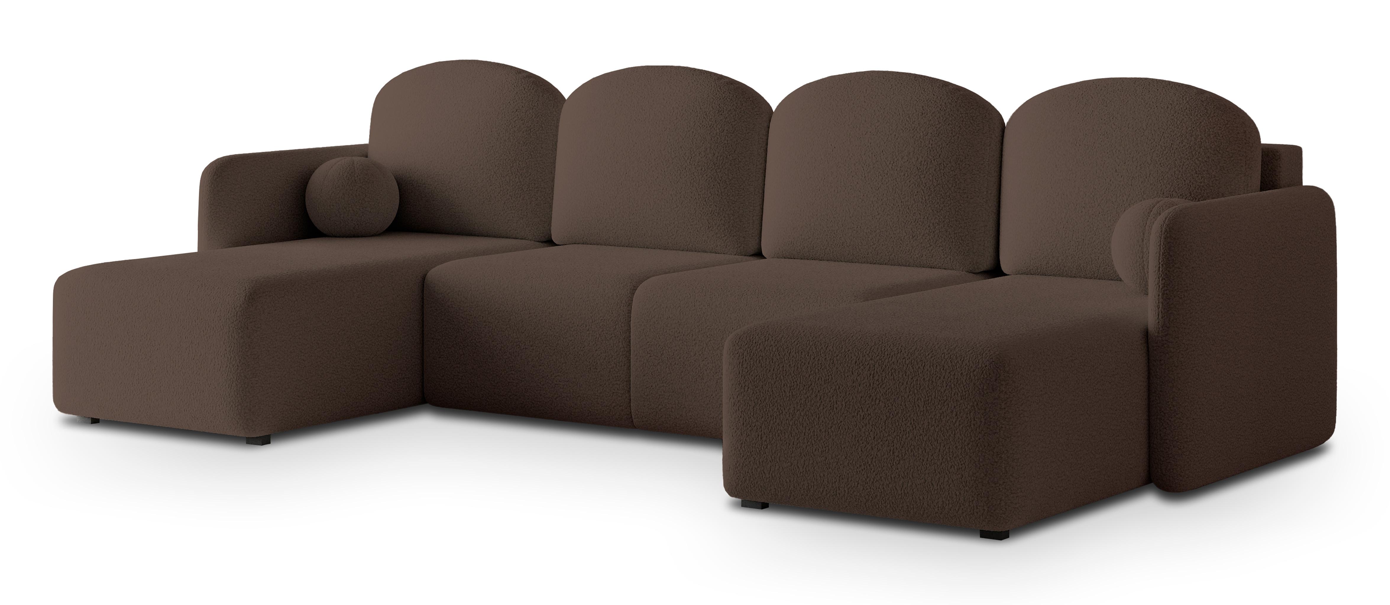 wohnli-moebel-suche-800001129341 Wohnli Möbelsuche - WOHNLANDSCHAFT NUBERO Braun Boucle-Stoff mit Schlaffunktion