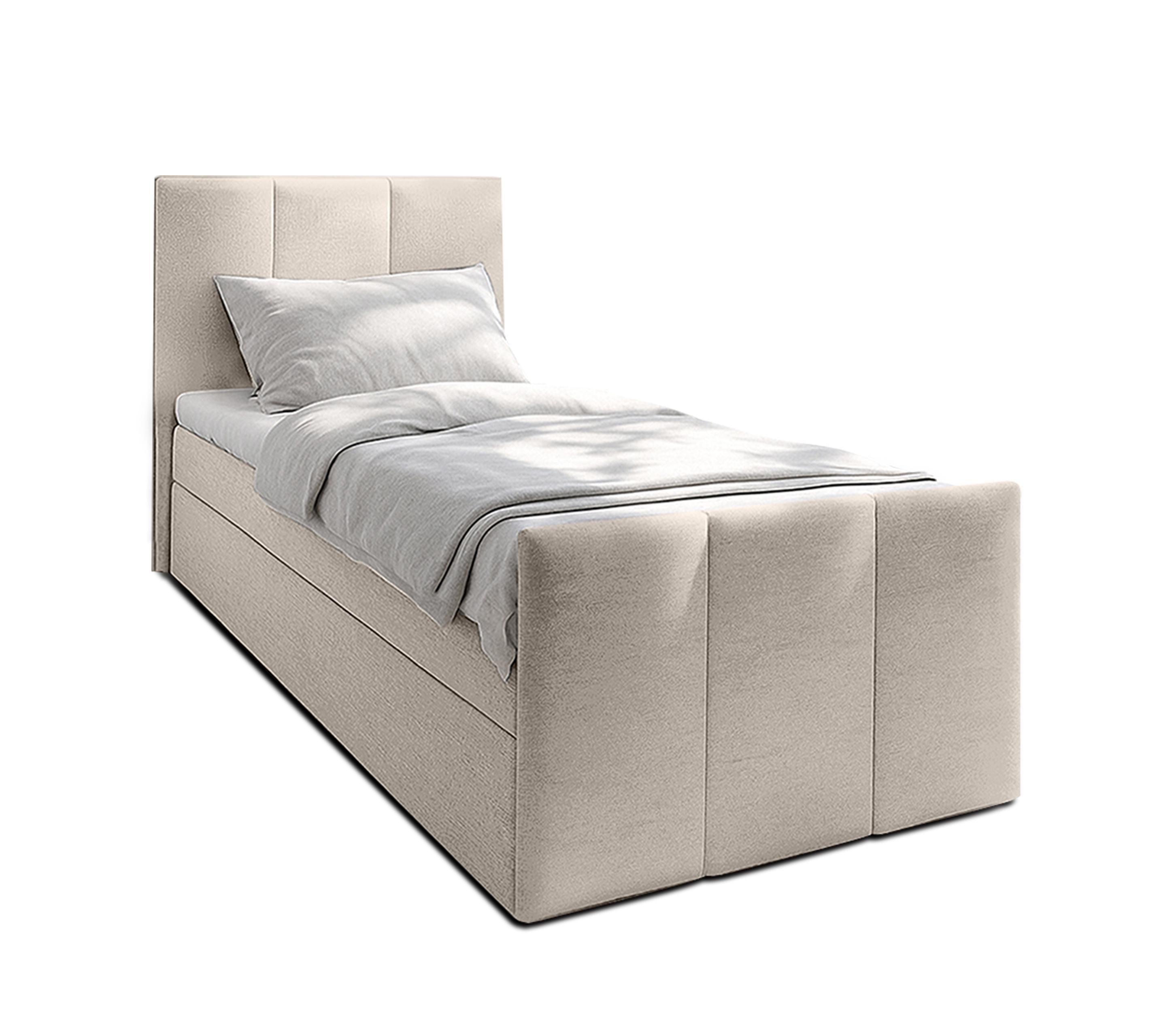 wohnli-moebel-suche-800001130083 Wohnli Möbelsuche - BOXBETT LEVENTE 100x200 cm mit Bettkasten und Matratze - Beige + TOPPER