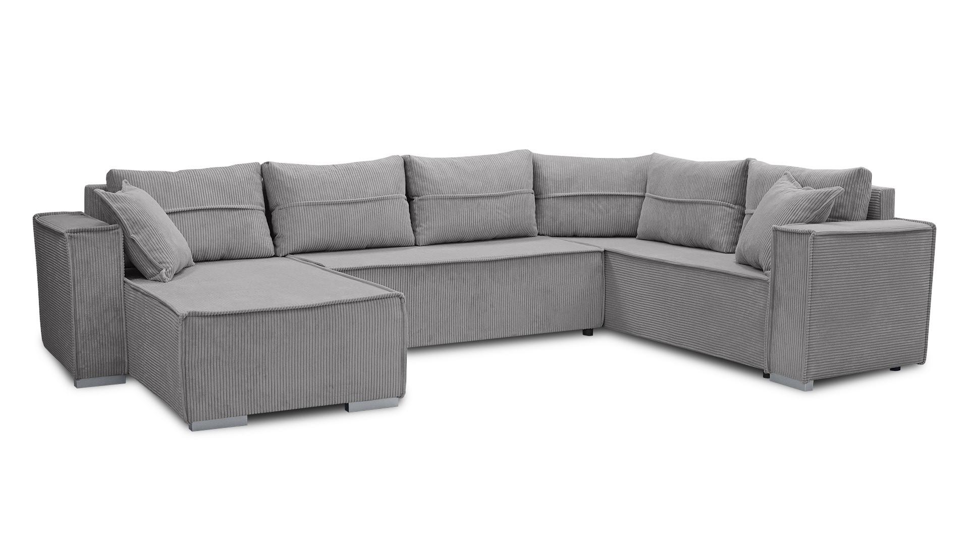 Wohnli Möbelsuche - WOHNLANDSCHAFT Lovere U Grau 314/217/90 cm – mit Schlaffunktion und Bettkasten