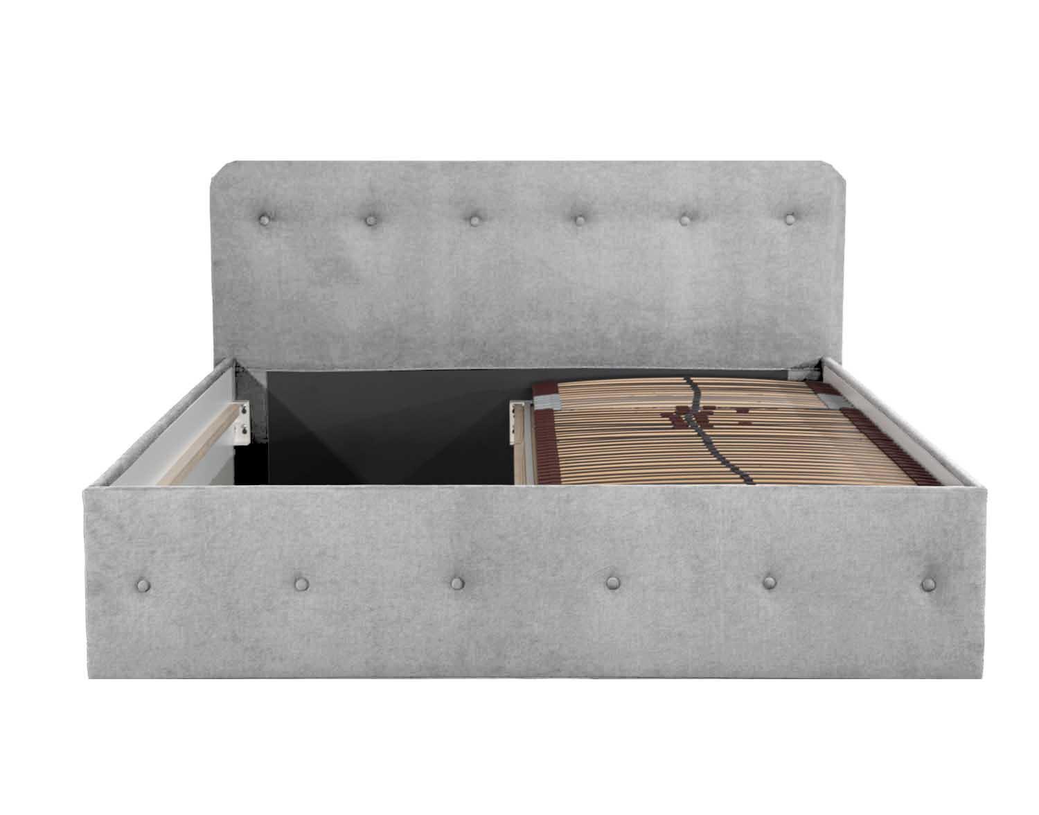 wohnli-moebel-suche-800001133149 Wohnli Möbelsuche - POLSTERBETT Luxi Grau 180 x 200 x 40 cm Stauraum ohne hydraulische Funktion Ohne Matratze und Lattenrost
