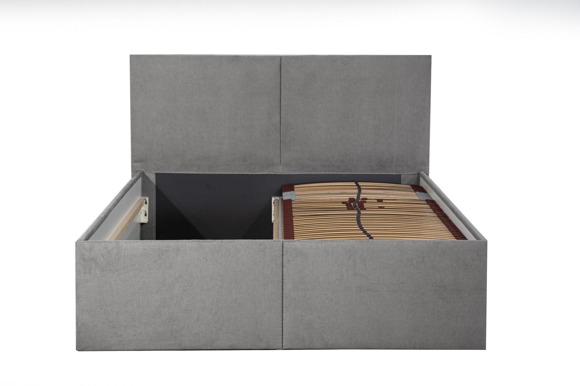 wohnli-moebel-suche-800001133251 Wohnli Möbelsuche - POLSTERBETT Milano Grau 160 x 200 x 40 cm Stauraum Mit hochwertiger Matratze H3 (bis 120 kg) und Lattenrost
