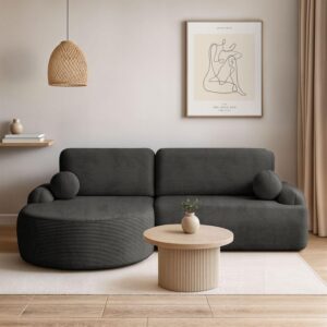 ECKSOFA CLEO II mit Schlaffunktion Version Linke Poso 34 Kunststoff Lookway Möbel > Sofas & Couches > Wohnlandschaften > Ecksofas Grau