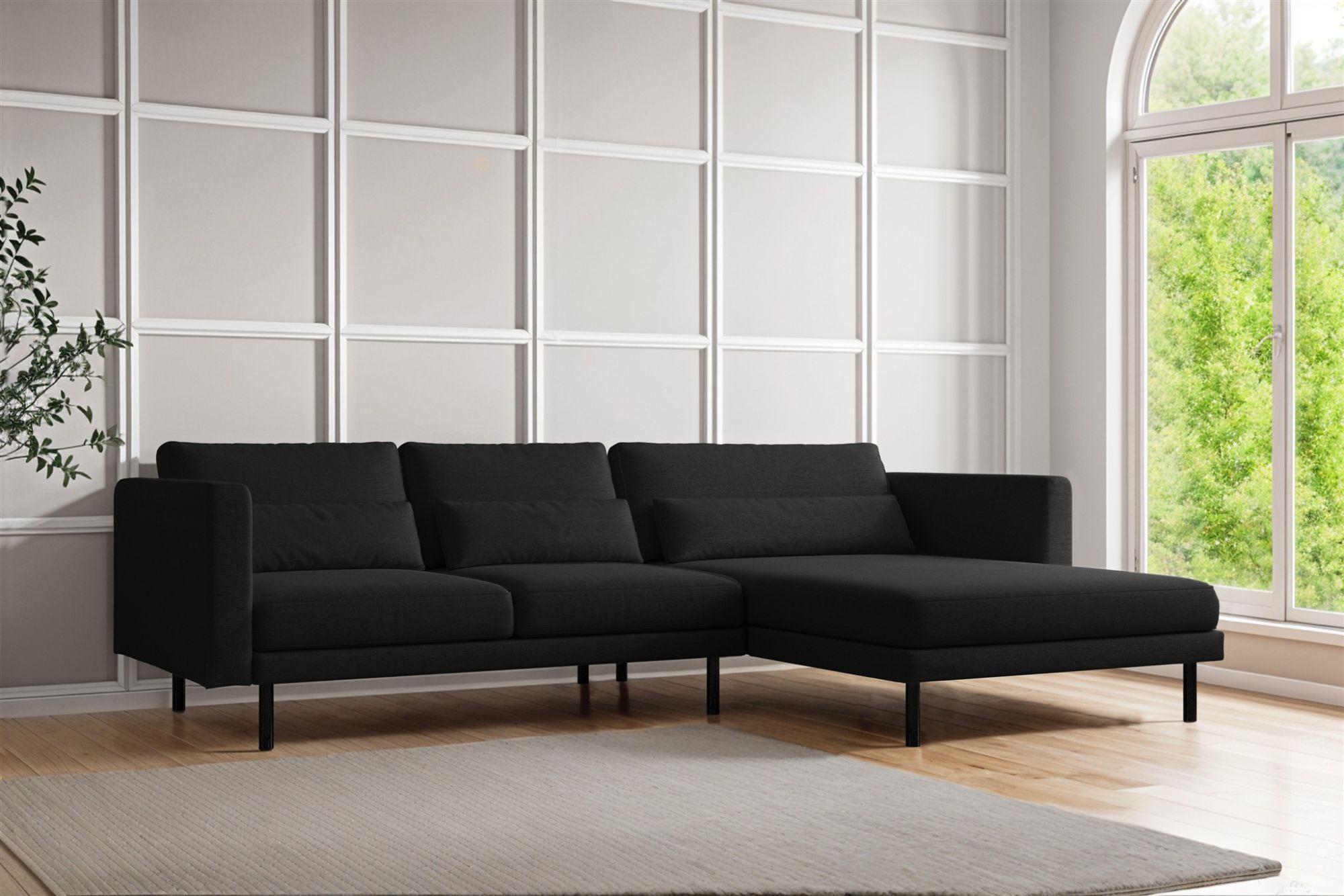ECKSOFA Agada In Verita Textil Fun Möbel Möbel > Sofas & Couches > Wohnlandschaften > Ecksofas Schwarz