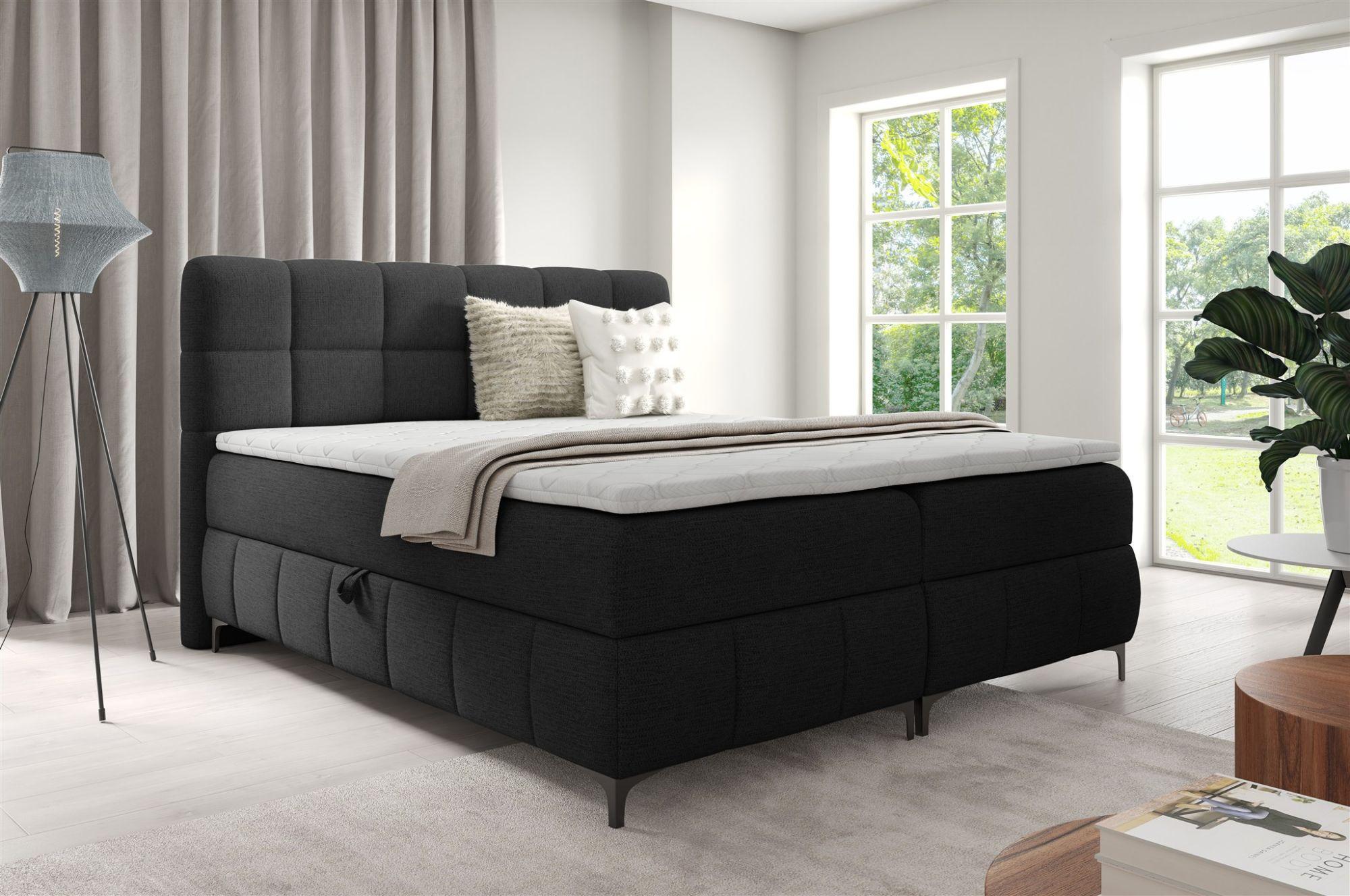 BOXBETT Sophie In Aragon Textil Fun Möbel Möbel > Betten > Boxspringbetten Schwarz