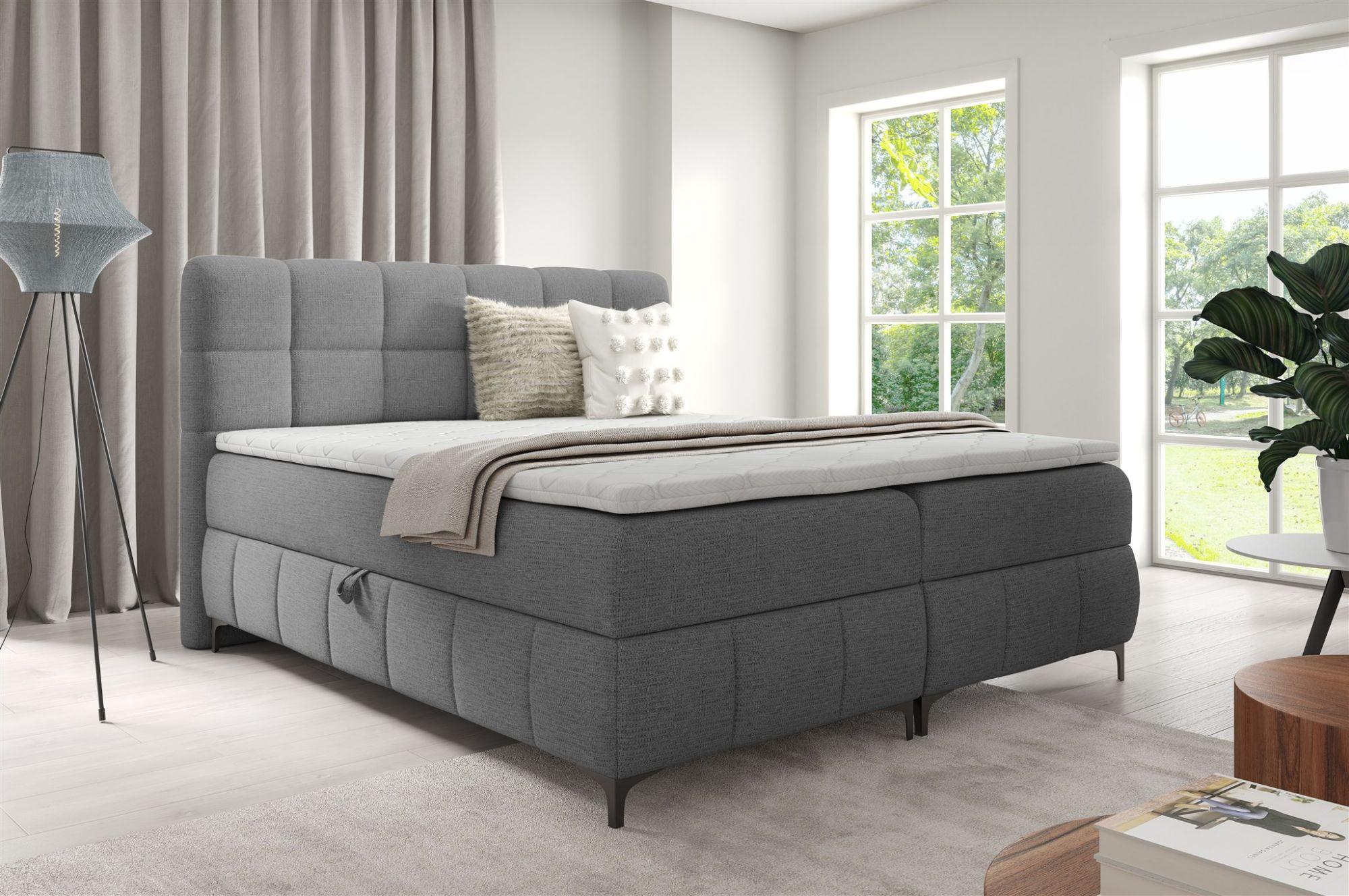 BOXBETT Sophie In Aragon Textil Fun Möbel Möbel > Betten > Boxspringbetten Grau