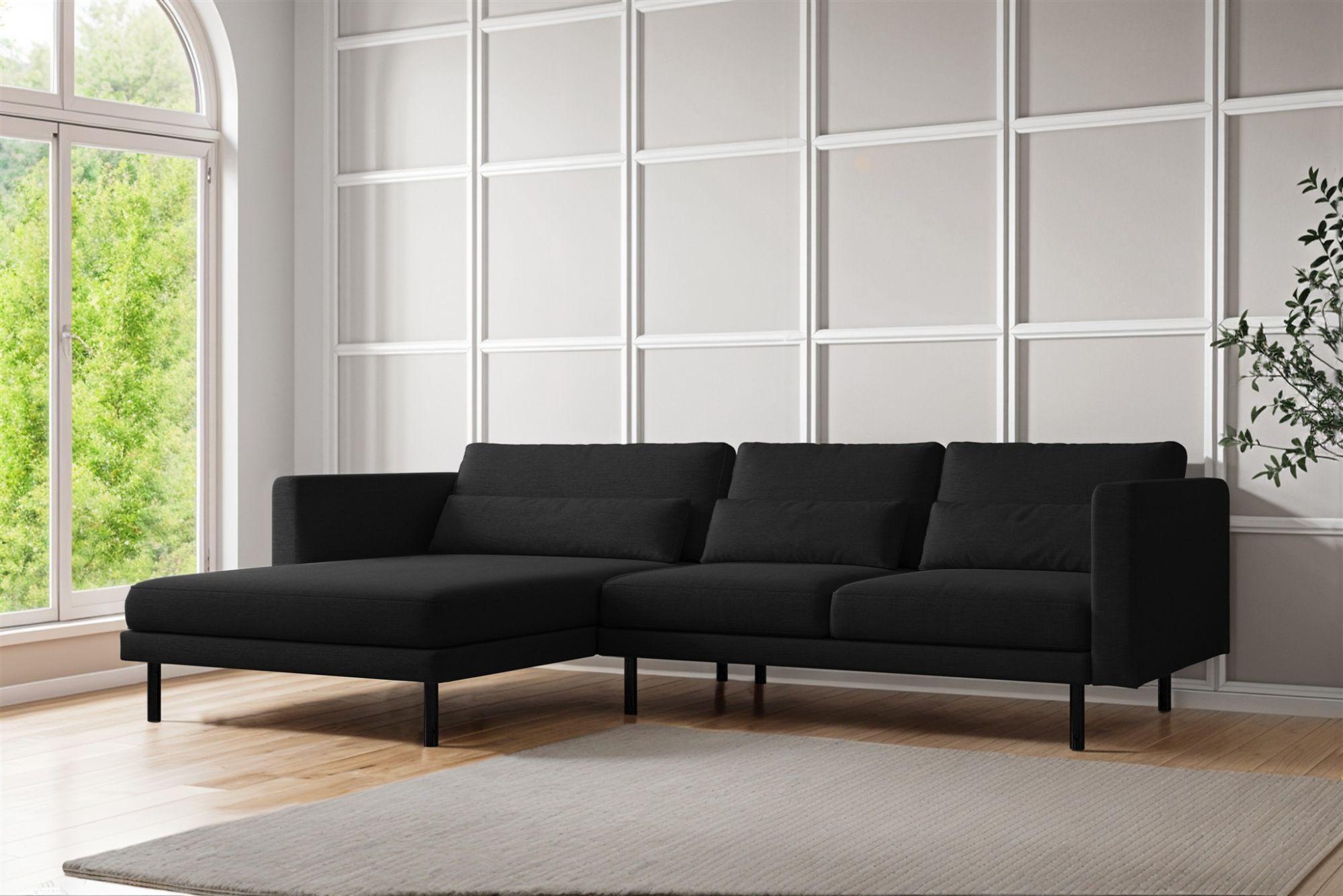 ECKSOFA Agada In Verita Textil Fun Möbel Möbel > Sofas & Couches > Wohnlandschaften > Ecksofas Schwarz