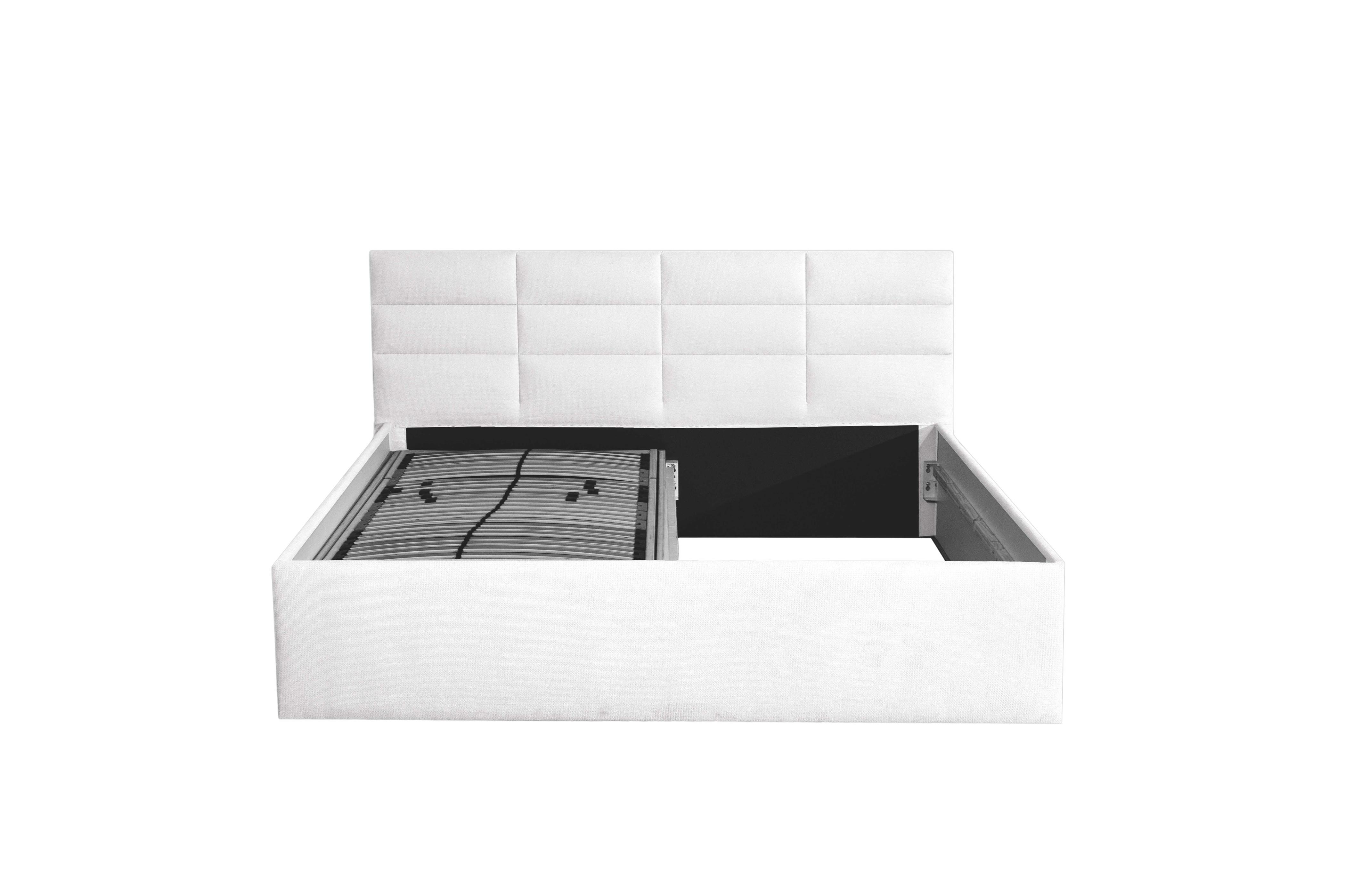 Wohnli Möbelsuche - POLSTERBETT Athena Weiß 200 x 200 x 40 cm Stauraum ohne hydraulische Funktion Mit hochwertiger Matratze H2 (bis 100 kg) und Lattenrost