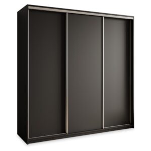 wohnli-moebel-suche-800001136256 Wohnli Möbelsuche - SCHWEBETÜRENSCHRANK NISSE 180/205/60 cm 3-türig mit Schubladen Schwarz