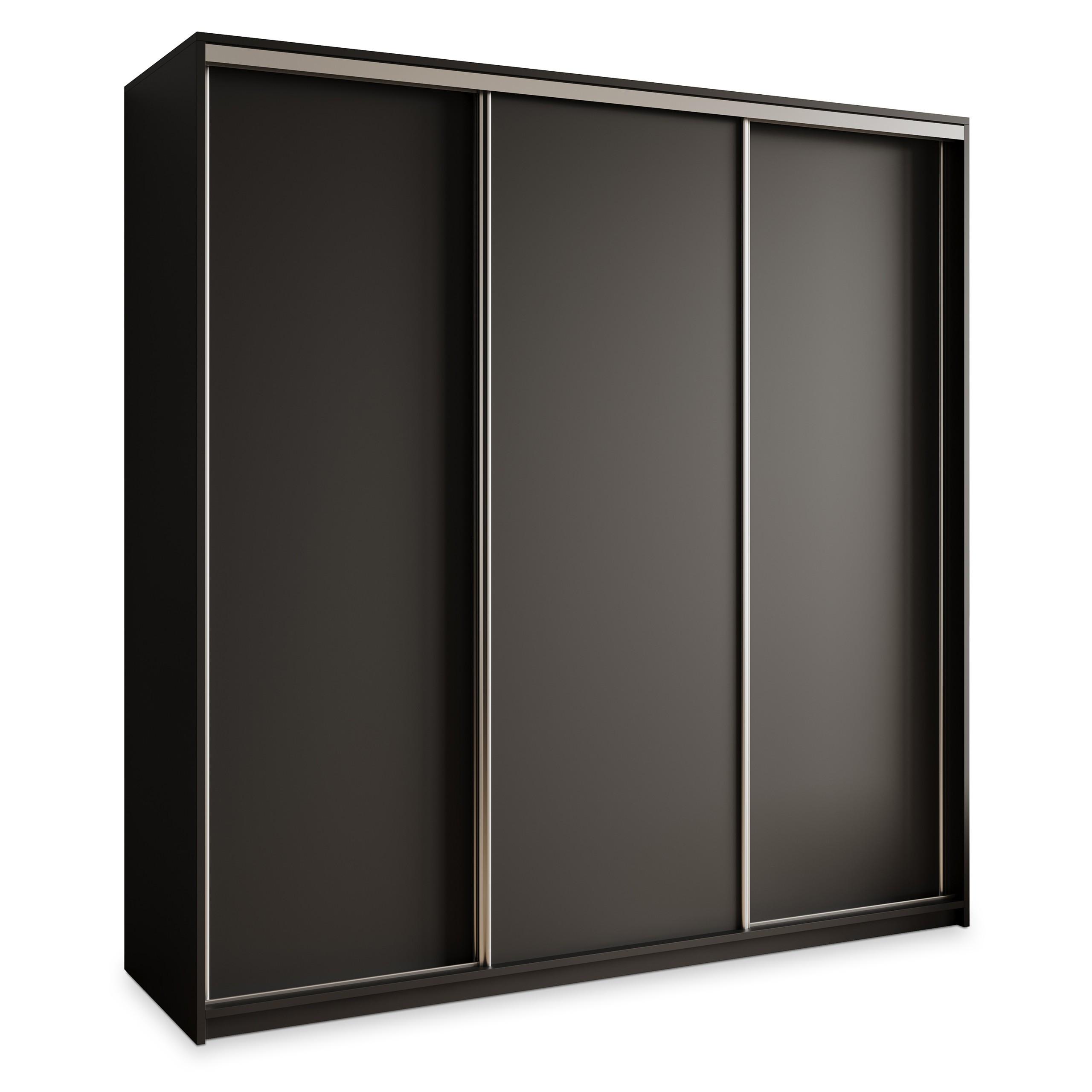 wohnli-moebel-suche-800001136256 Wohnli Möbelsuche - SCHWEBETÜRENSCHRANK NISSE 180/205/60 cm 3-türig mit Schubladen Schwarz