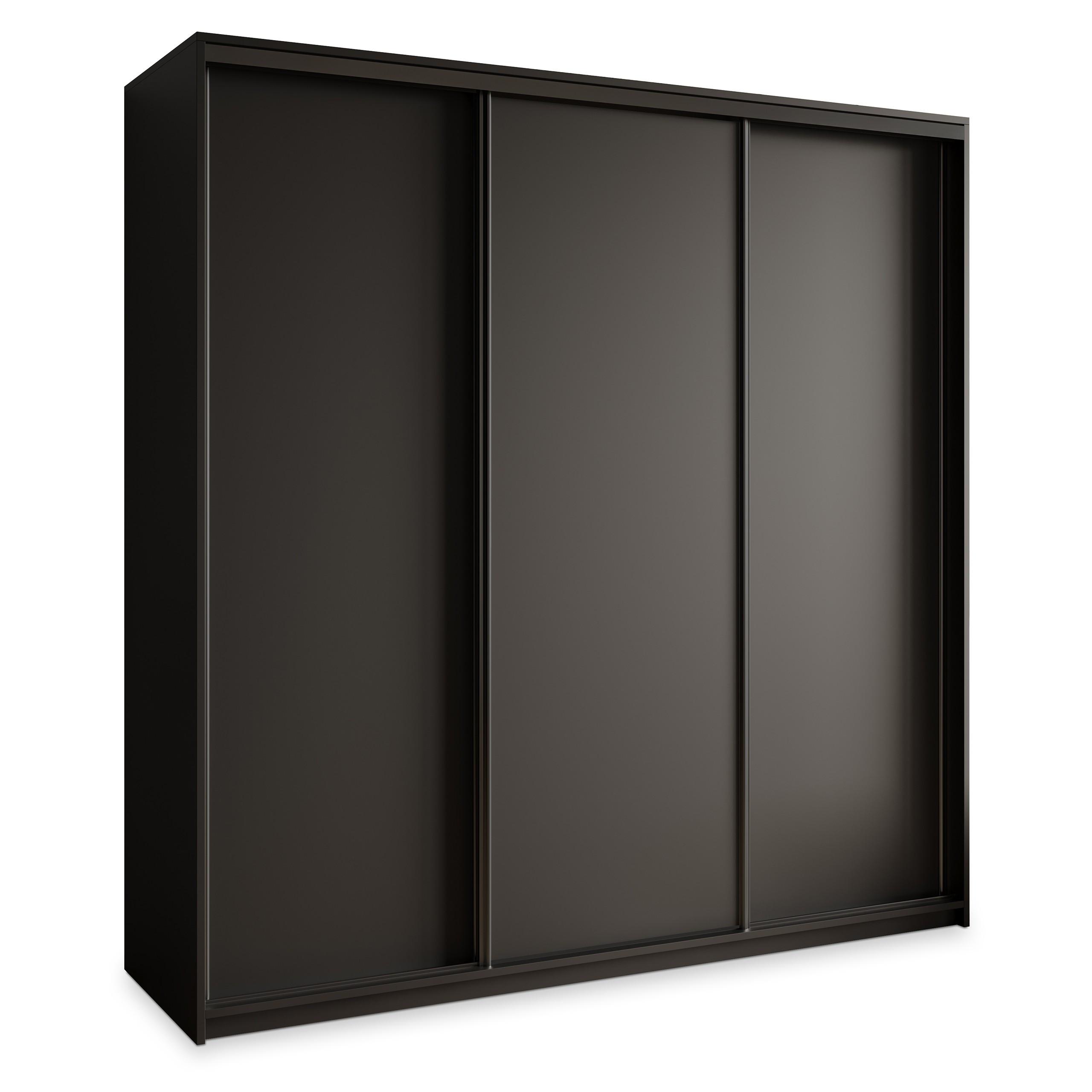 wohnli-moebel-suche-800001136300 Wohnli Möbelsuche - SCHWEBETÜRENSCHRANK NISSE 180/205/60 cm 3-türig mit Schubladen Schwarz