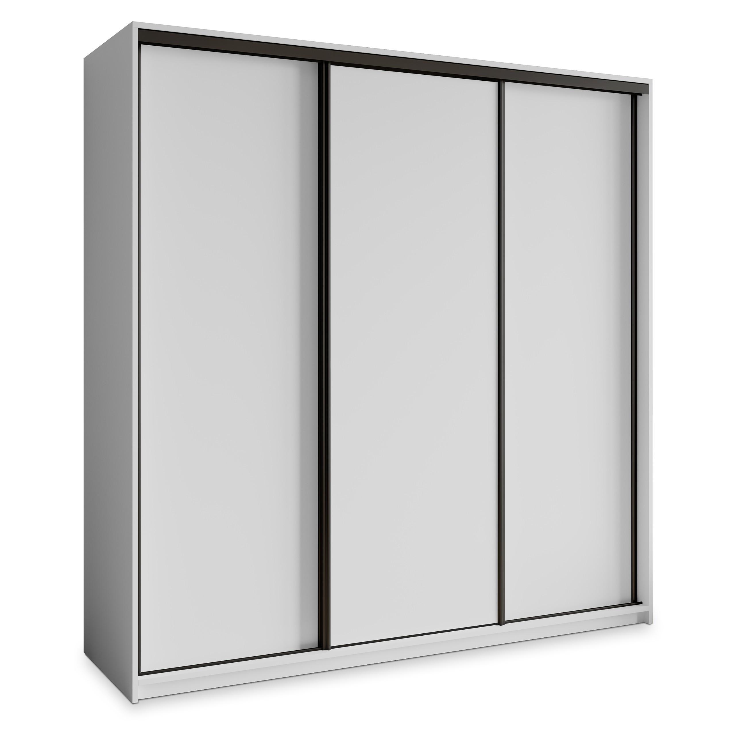 wohnli-moebel-suche-800001136305 Wohnli Möbelsuche - SCHWEBETÜRENSCHRANK NISSE 180/205/60 cm 3-türig mit Schubladen Weiß