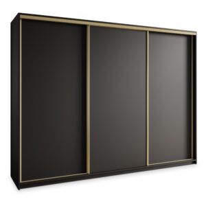 wohnli-moebel-suche-800001136309 Wohnli Möbelsuche - SCHWEBETÜRENSCHRANK NISSE 250/205/60 cm 3-türig mit Schubladen Schwarz