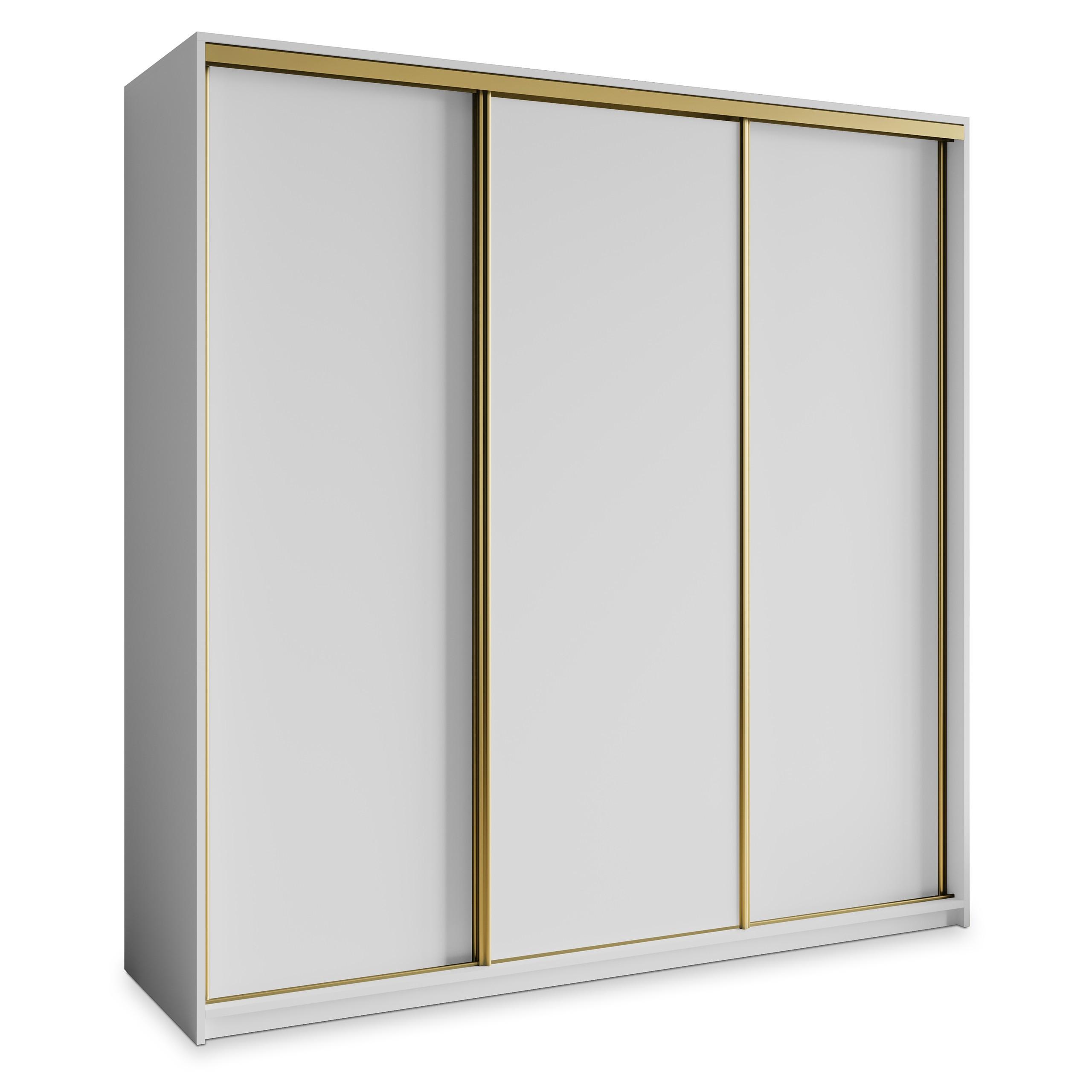wohnli-moebel-suche-800001136354 Wohnli Möbelsuche - SCHWEBETÜRENSCHRANK NISSE 180/205/60 cm 3-türig mit Schubladen Weiß
