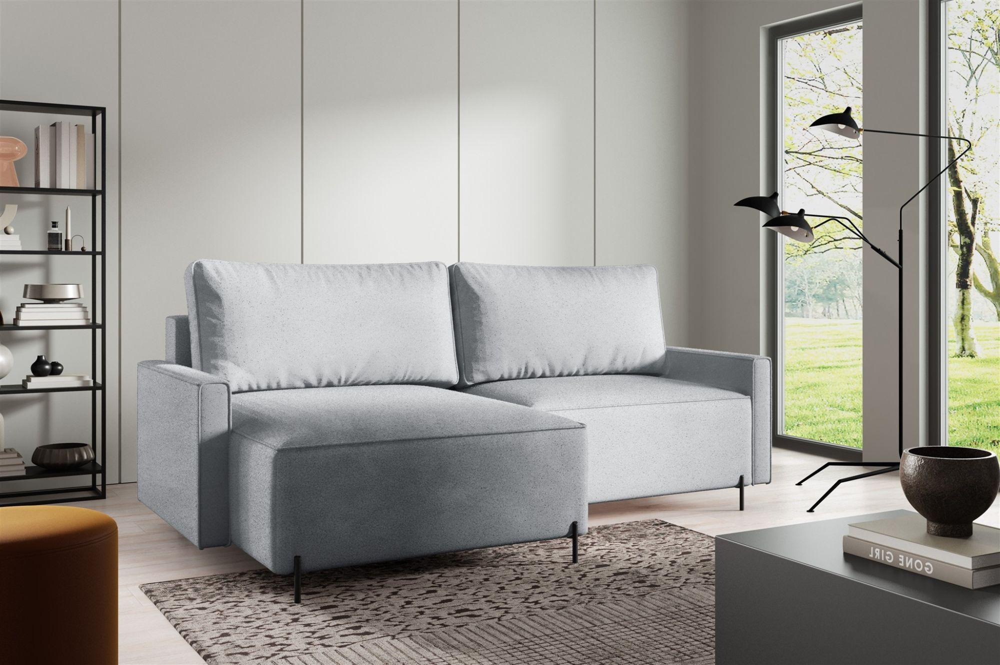 ECKSOFA Braga Mit Schlaffunktion Textil Fun Möbel Möbel > Sofas & Couches > Wohnlandschaften > Ecksofas Grau