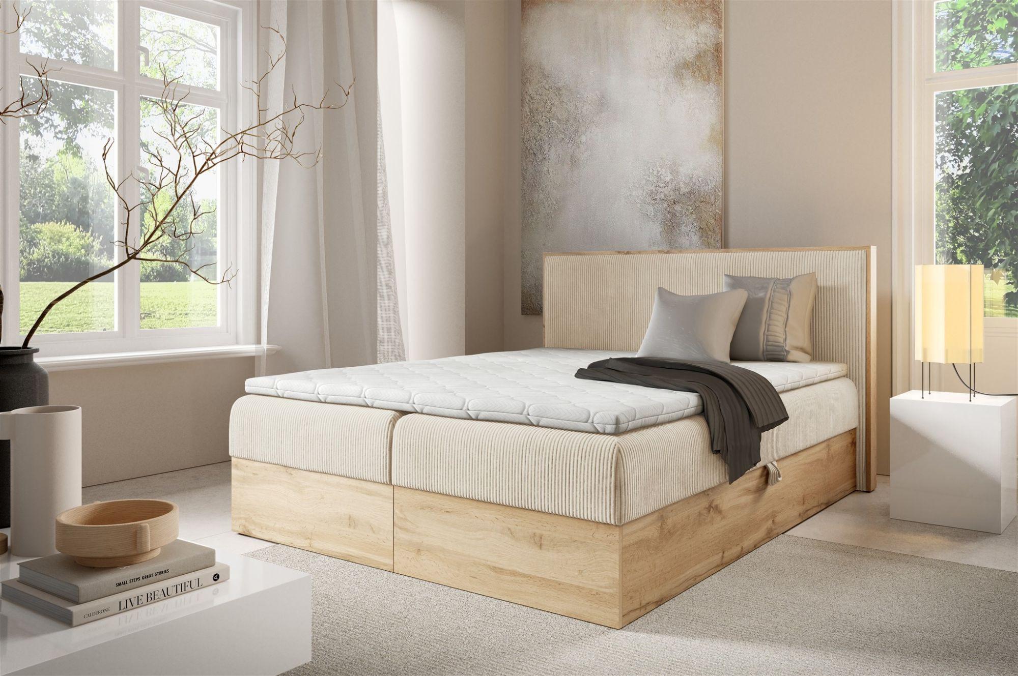 wohnli-moebel-suche-800001137215-1 BOXBETT Roland In überlänge Textil Fun Möbel Möbel > Betten > Boxspringbetten Beige