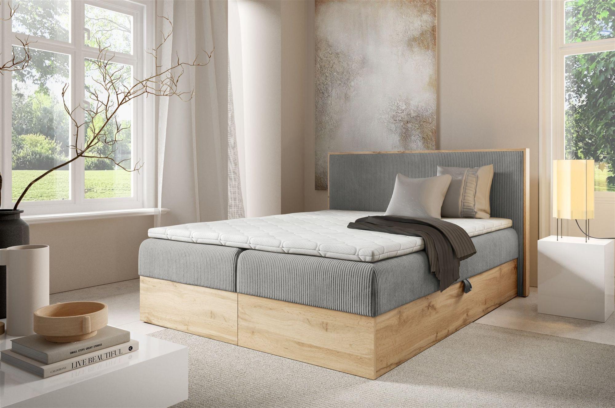 BOXBETT Roland In überlänge Textil Fun Möbel Möbel > Betten > Boxspringbetten Grau