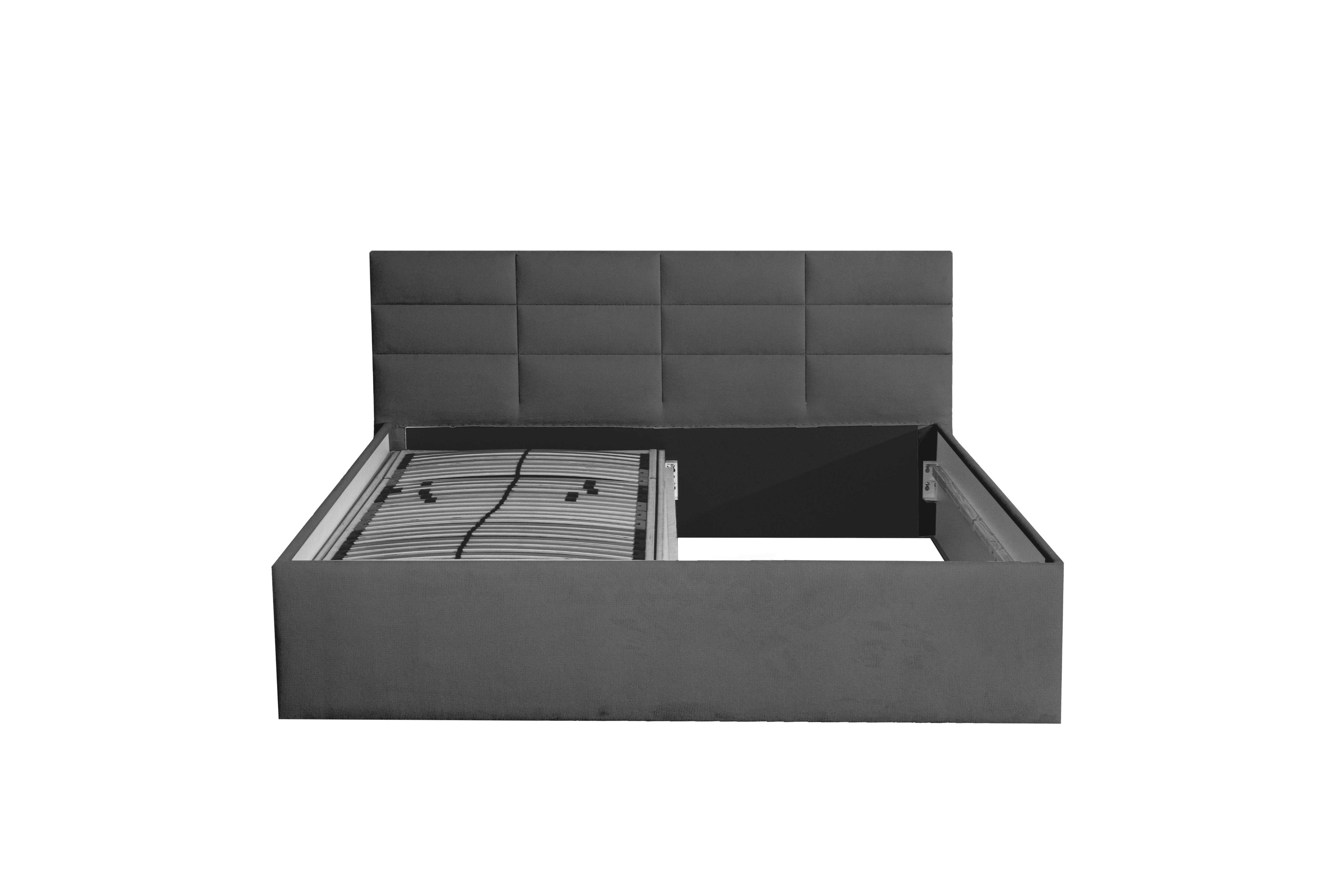 wohnli-moebel-suche-800001137559 Wohnli Möbelsuche - POLSTERBETT Athena Anthrazit 200 x 200 x 32 cm Stauraum ohne hydraulische Funktion Mit hochwertiger Matratze H2 (bis 100 kg) und Lattenrost
