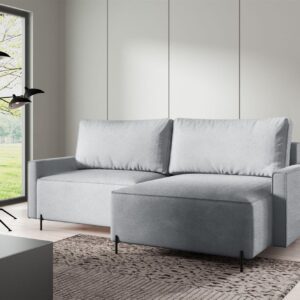 ECKSOFA Braga Mit Schlaffunktion Textil Fun Möbel Möbel > Sofas & Couches > Wohnlandschaften > Ecksofas Grau