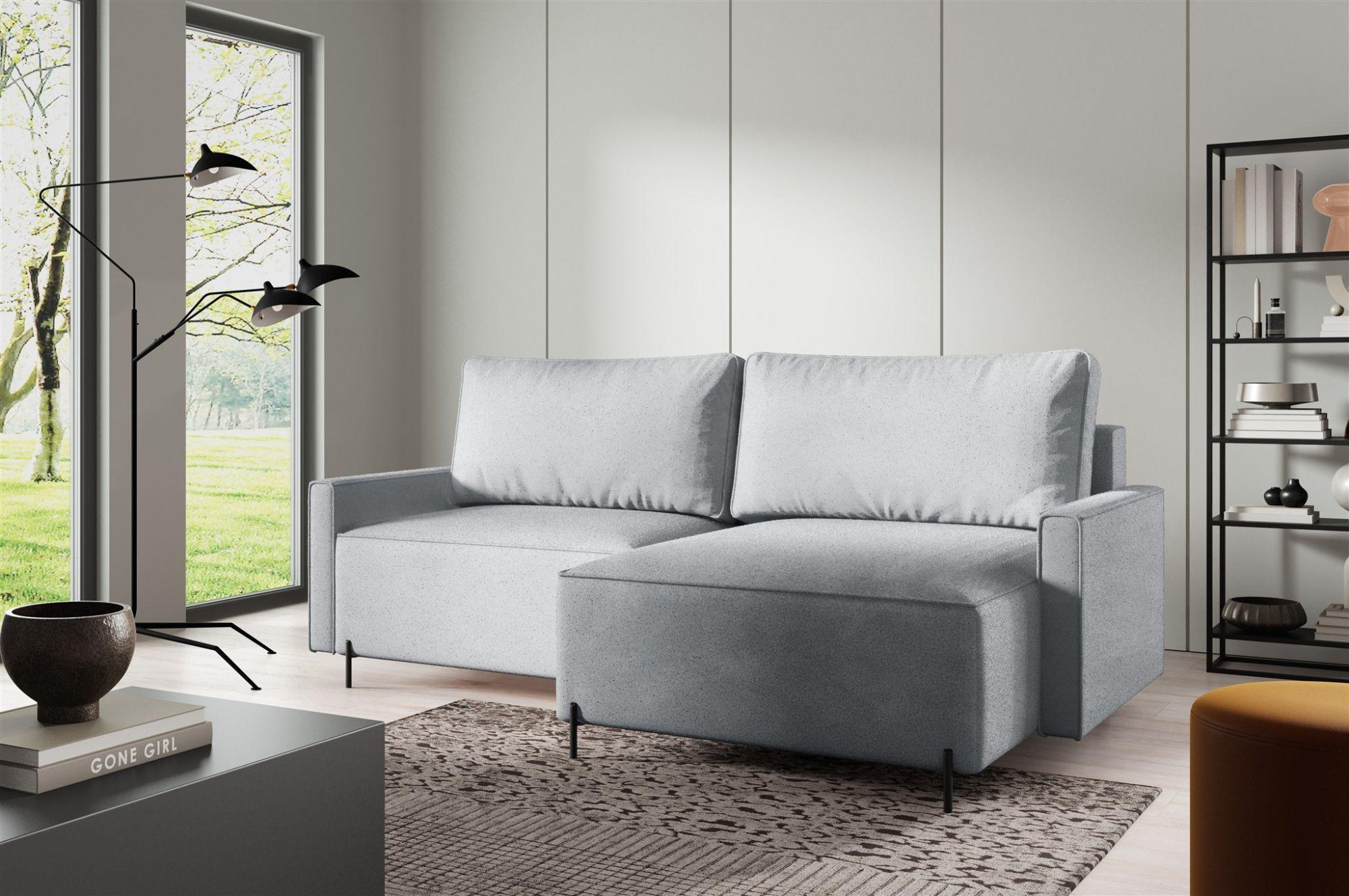 ECKSOFA Braga Mit Schlaffunktion Textil Fun Möbel Möbel > Sofas & Couches > Wohnlandschaften > Ecksofas Grau