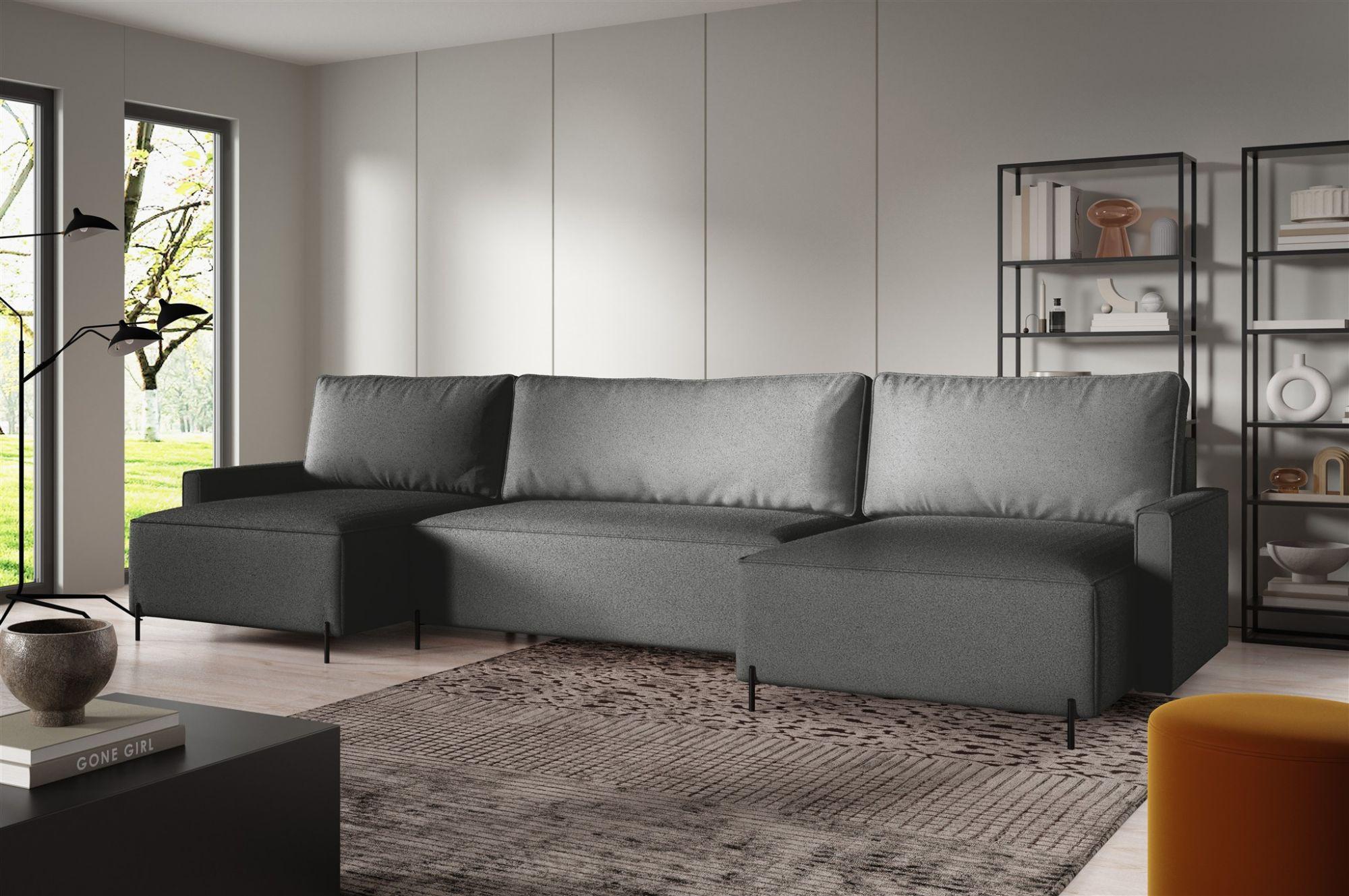 WOHNLANDSCHAFT Braga Textil Fun Möbel Möbel > Sofas & Couches > Wohnlandschaften > Wohnlandschaften U-Form Grau
