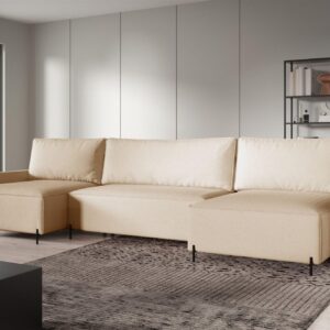 WOHNLANDSCHAFT Braga Textil Fun Möbel Möbel > Sofas & Couches > Wohnlandschaften > Wohnlandschaften U-Form Weiß