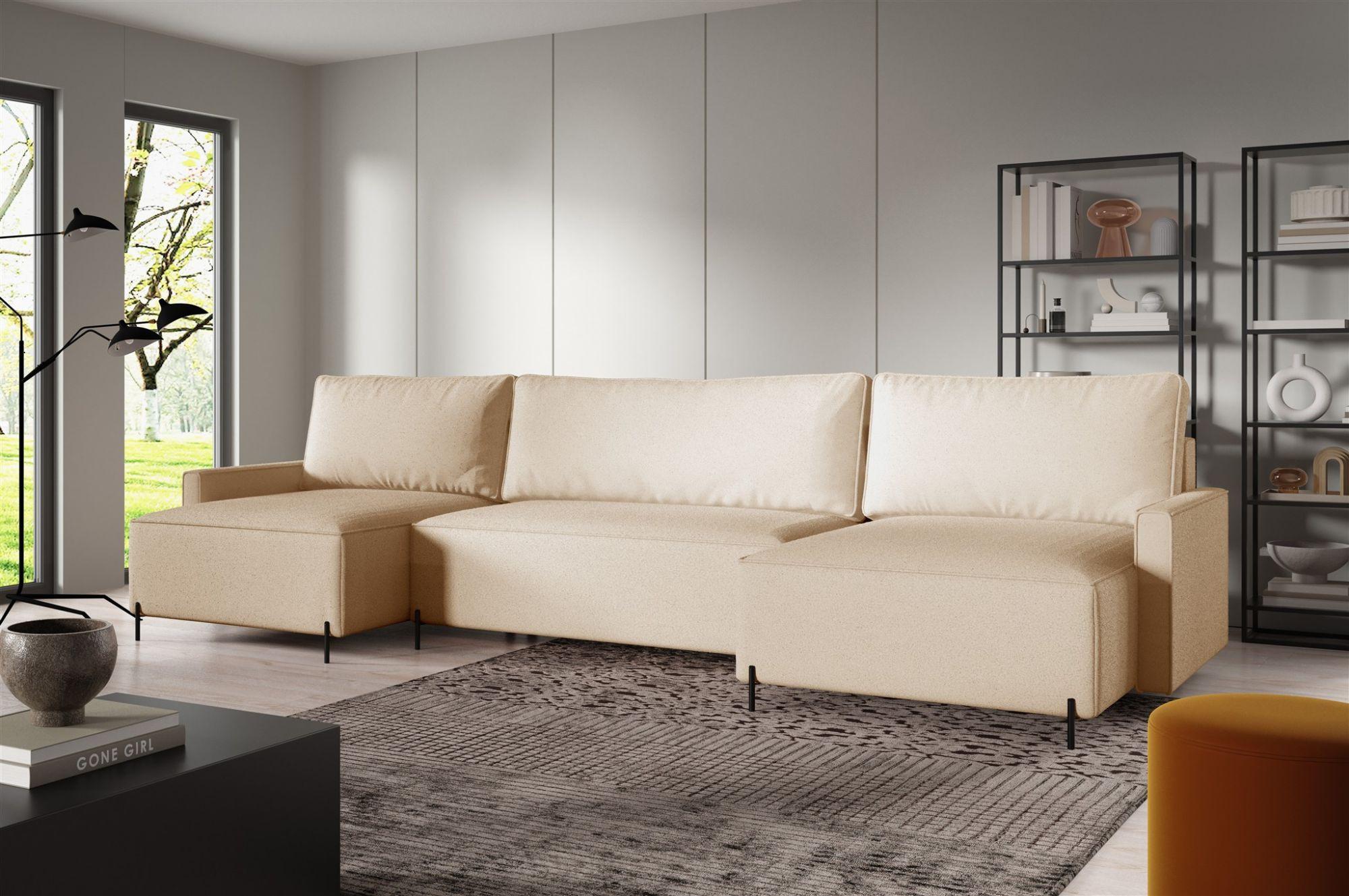 WOHNLANDSCHAFT Braga Textil Fun Möbel Möbel > Sofas & Couches > Wohnlandschaften > Wohnlandschaften U-Form Weiß
