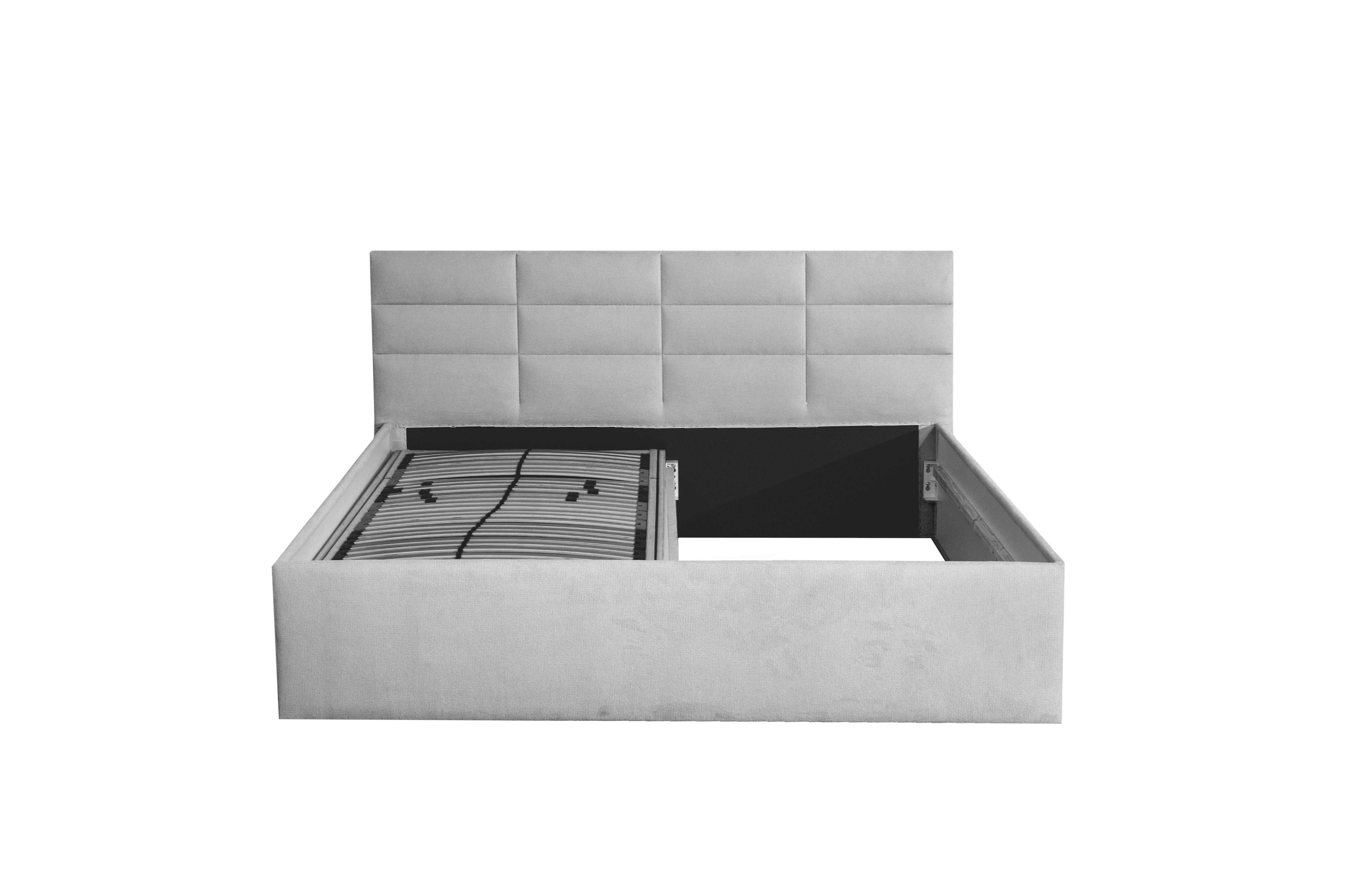 wohnli-moebel-suche-800001137870 Wohnli Möbelsuche - POLSTERBETT Athena Grau 100 x 200 x 40 cm Stauraum ohne hydraulische Funktion Ohne Matratze und Lattenrost