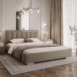 wohnli-moebel-suche-800001138227-1 POLSTERBETT AURELIA SILVER mit Stauraum und Metallrahmen 180x200 French Velvet 656 Textil Lookway Möbel > Betten > Polsterbetten Beige