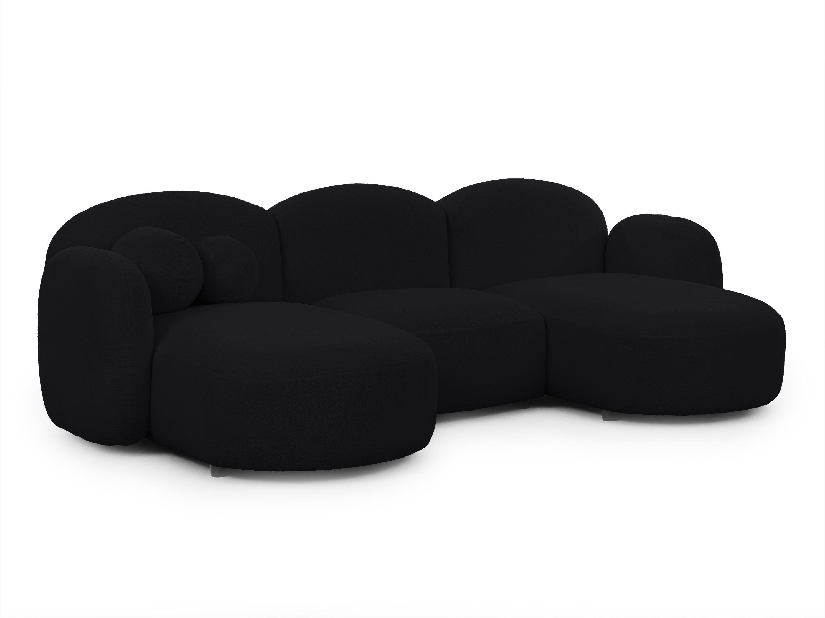 wohnli-moebel-suche-800001138663 Wohnli Möbelsuche - WOHNLANDSCHAFT Nuvola mit abgerundetem Design Schwarz Bouclé-Stoff