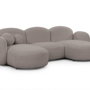 wohnli-moebel-suche-800001138672 Wohnli Möbelsuche - WOHNLANDSCHAFT Nuvola mit abgerundetem Design Hellgrau Bouclé-Stoff