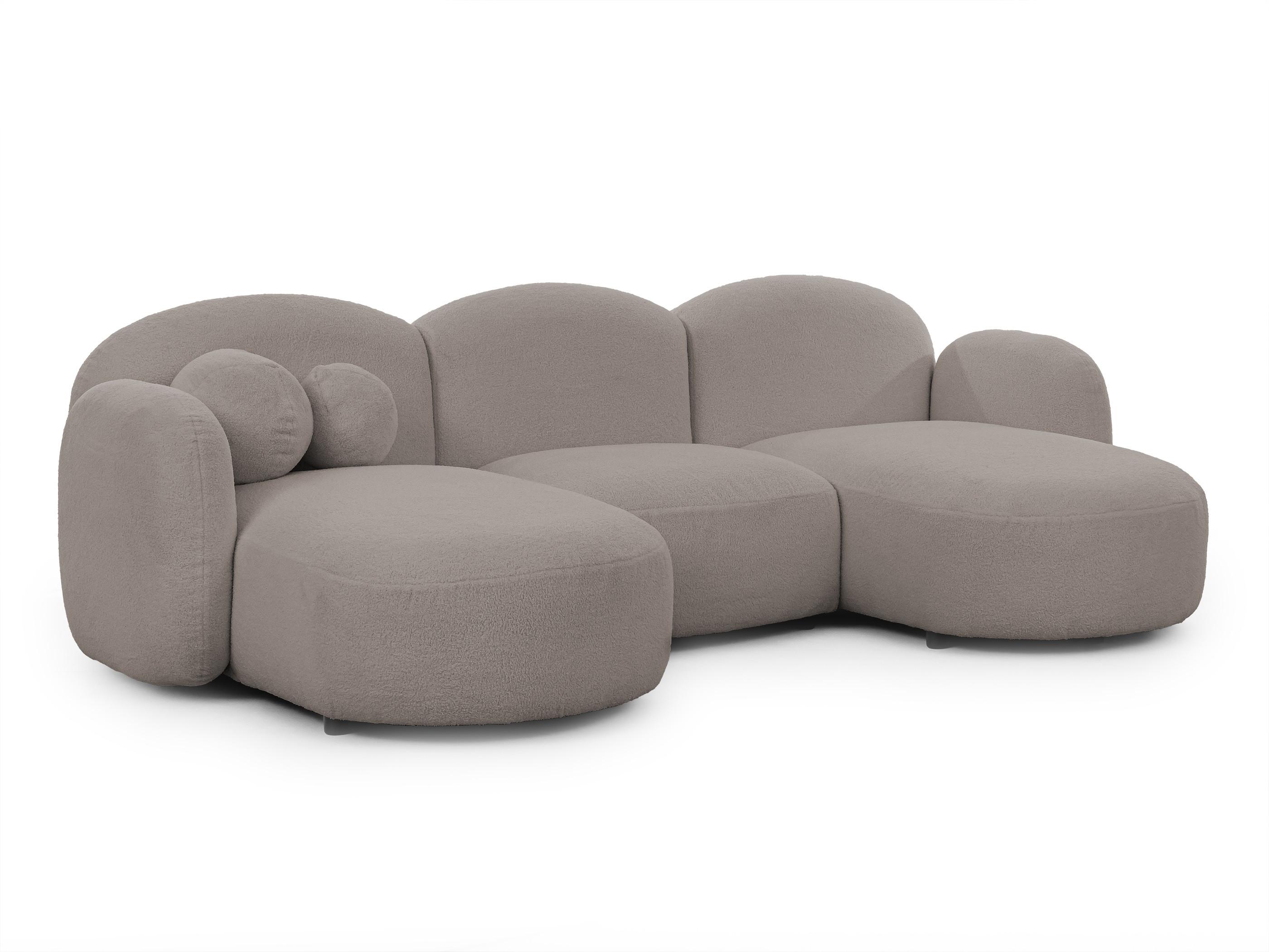 wohnli-moebel-suche-800001138672 Wohnli Möbelsuche - WOHNLANDSCHAFT Nuvola mit abgerundetem Design Hellgrau Bouclé-Stoff