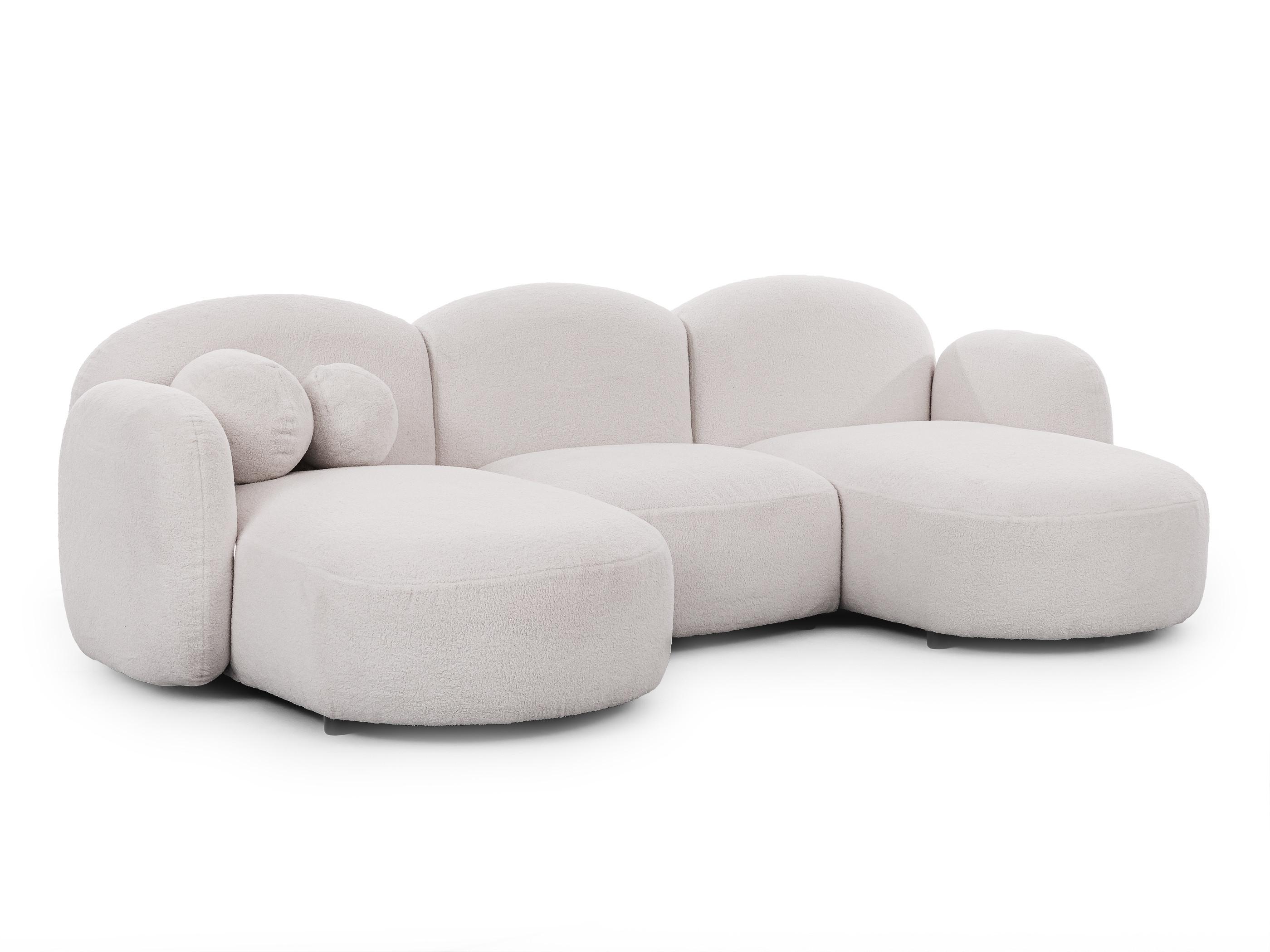 wohnli-moebel-suche-800001138677 Wohnli Möbelsuche - WOHNLANDSCHAFT Nuvola mit abgerundetem Design Weiß Bouclé-Stoff