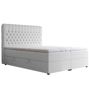 BOXBETT 140x200 cm mit Topper Textil Idohome Möbel > Betten > Boxspringbetten Weiß