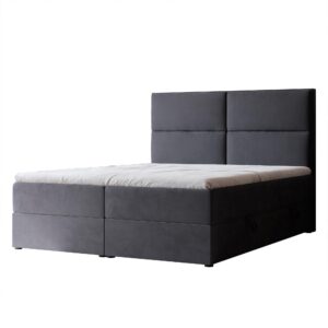 BOXBETT 120x200 cm mit Topper Textil Idohome Möbel > Betten > Boxspringbetten Anthrazit