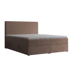 BOXBETT 200x200 cm mit Topper Textil Idohome Möbel > Betten > Boxspringbetten Braun