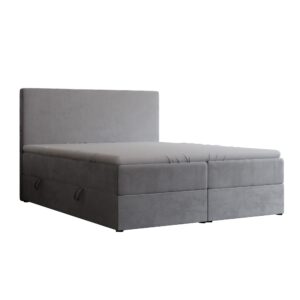 BOXBETT 200x200 cm mit Topper Textil Idohome Möbel > Betten > Boxspringbetten Grau
