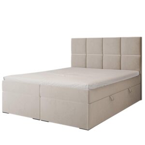 BOXBETT 120x200 cm mit Topper Textil Idohome Möbel > Betten > Boxspringbetten Beige