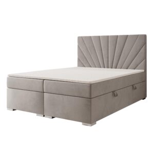 BOXBETT 160x200 cm mit Topper Textil Idohome Möbel > Betten > Boxspringbetten Grau