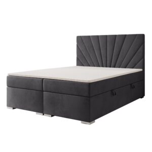 BOXBETT 160x200 cm mit Topper Textil Idohome Möbel > Betten > Boxspringbetten Anthrazit