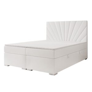 BOXBETT 160x200 cm mit Topper Textil Idohome Möbel > Betten > Boxspringbetten Weiß