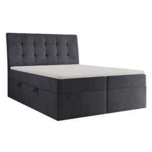 BOXBETT 160x200 cm mit Topper Textil Idohome Möbel > Betten > Boxspringbetten Anthrazit