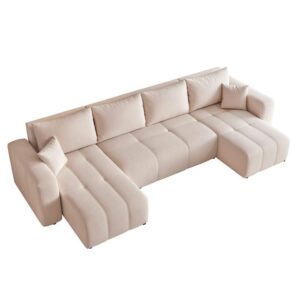 wohnli-moebel-suche-800001139931-1 WOHNLANDSCHAFT PEDRO mit Schlaffunktion und Bettkasten Beige Textil Idohome Möbel > Sofas & Couches > Wohnlandschaften > Wohnlandschaften U-Form Beige