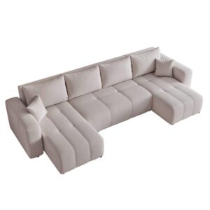 wohnli-moebel-suche-800001139932-1 WOHNLANDSCHAFT PEDRO mit Schlaffunktion und Bettkasten Hellgrau Textil Idohome Möbel > Sofas & Couches > Wohnlandschaften > Wohnlandschaften U-Form Grau